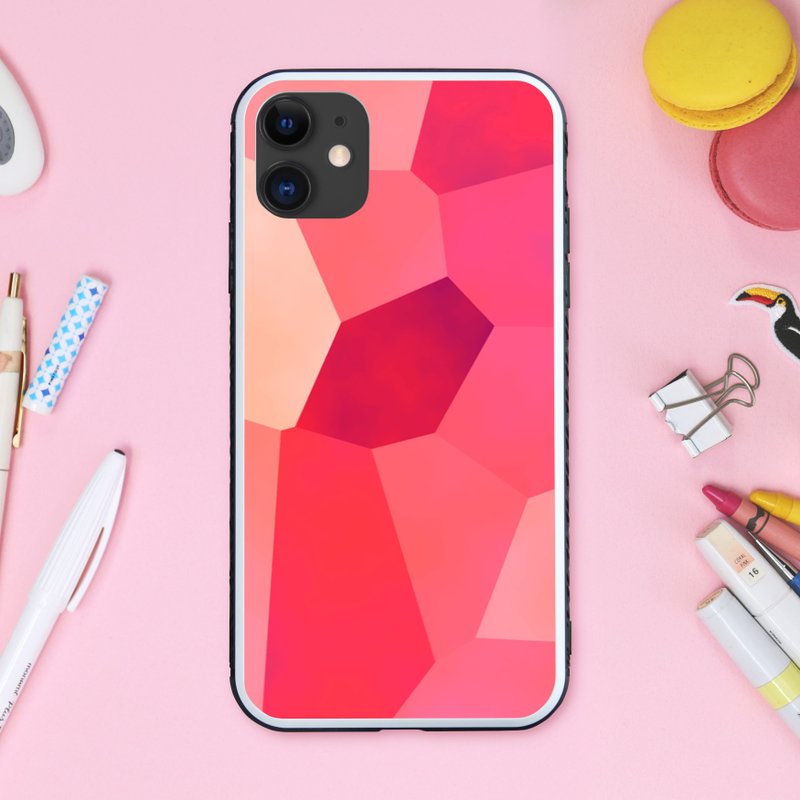 ゆめかわいいコーラルピンクでメルヘンチックなスマホケース【強化ガラス仕上げ】iPhone16 対応 - 手機殼/手機套 - 塑膠 多色