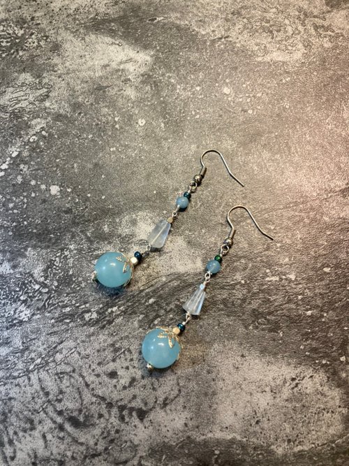 美人魚手創藝術 Sea Maidens Jewelry 【月光海】 水晶玉石 手工耳環