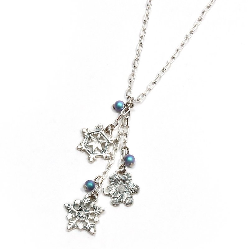 Flake snow / necklace NE 407 - สร้อยคอ - โลหะ สีน้ำเงิน