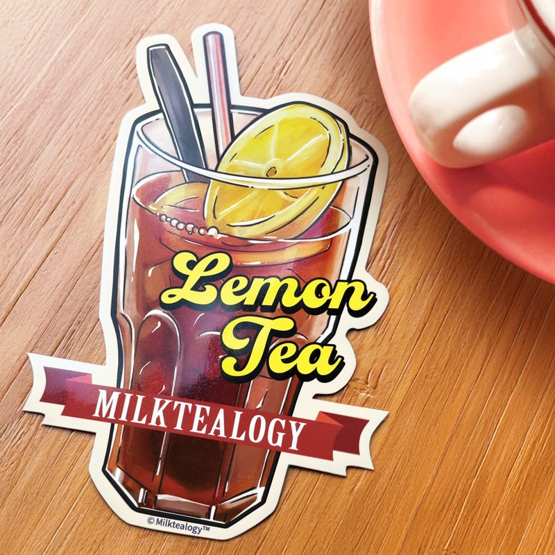 MILKTEALOGY waterproof large sticker 10: Iced Lemon Tea - สติกเกอร์ - วัสดุกันนำ้ หลากหลายสี