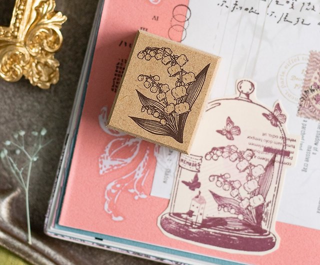 Loidesign Rubber Stamp Set - Flower and Fruits, 8 pcs