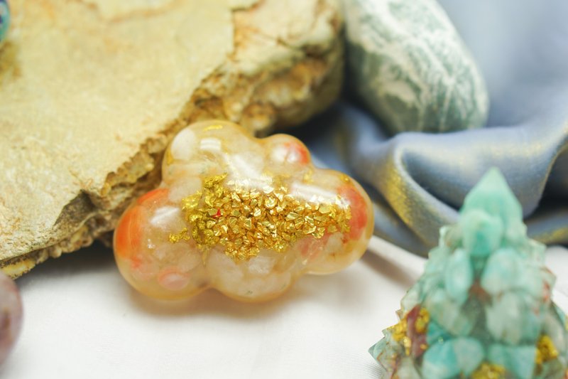 暮色金靄—療癒系雲朵 - 擺飾/家飾品 - 樹脂 黃色