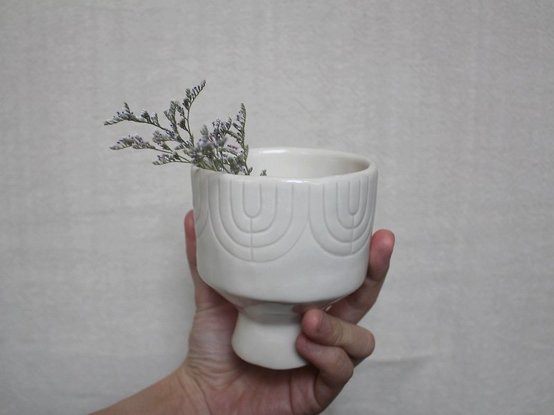 - Snack Cup - | Summer Solstice | Cheers | Limited | Ice Cream Cups | Afternoon Tea | Dining Table Landscape - Cups - Pottery White