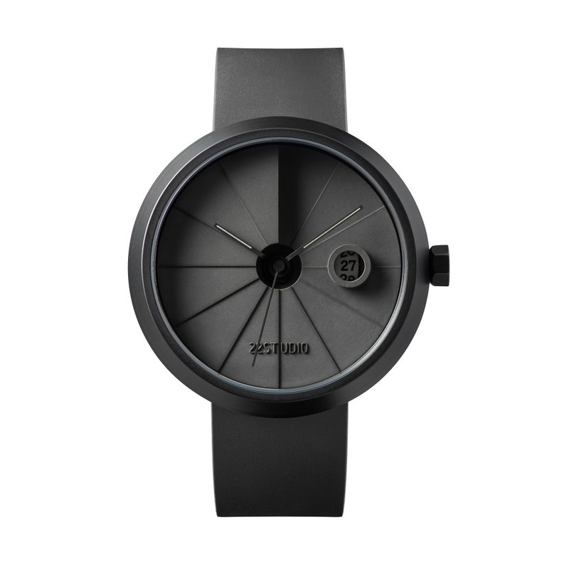 4D Concrete Watch 44mm Shadow Edition - นาฬิกาผู้ชาย - ปูน สีดำ