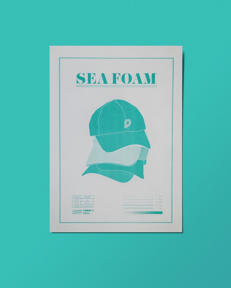 \ 海沫綠單色RISO海報 /  帽子款 - 海報/掛畫/掛布 - 紙 