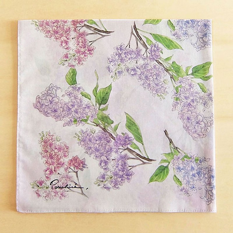 Lilac handkerchief - ผ้าเช็ดหน้า - ผ้าฝ้าย/ผ้าลินิน สีม่วง