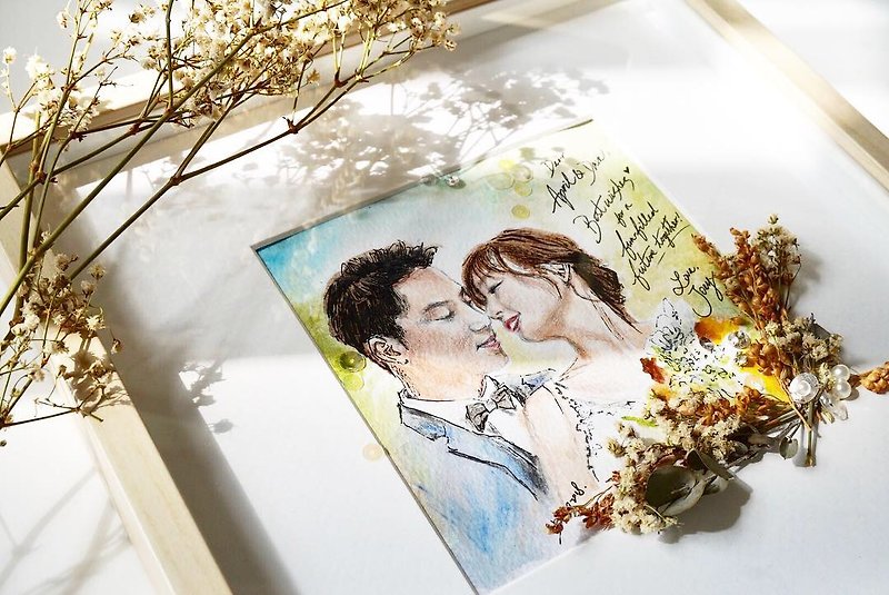 Warmth/Romantic/Reminiscence Taste Style Portrait Painting - Items for Display - Wood Multicolor