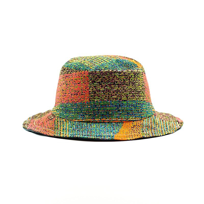 Calf Village Calf Village Men's and Women's Handmade Double-sided Cap Fisherman's Hat Gentleman's Hat Retro Fashionable Color {Rock Color Butterfly} 【H-328】 - Hats & Caps - Cotton & Hemp Multicolor