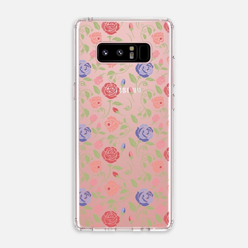SMALL FLORAL【GOLDEN PINK】Note5 Note8 U11 CRYSTALS PHONE CASE - Phone Cases - Plastic Transparent