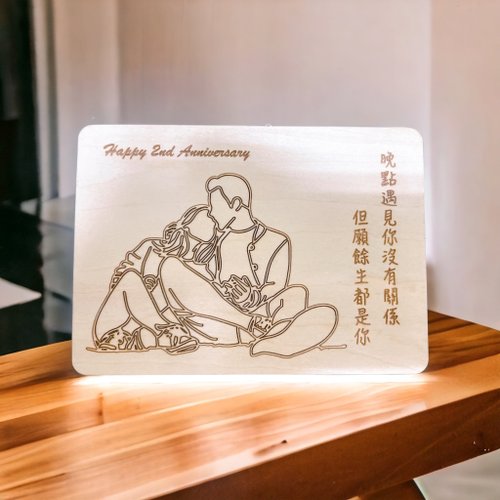 小兔子壞壞創客工作室 【客製化-似顏繪明信片】情人節禮物 生日禮物 紀念日禮物