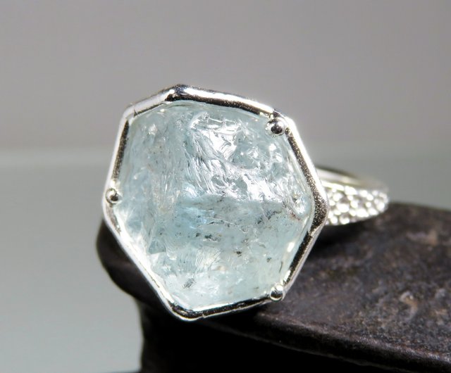 アクアマリン リング / rough cut Aquamarine Ring - ショップ NATSU