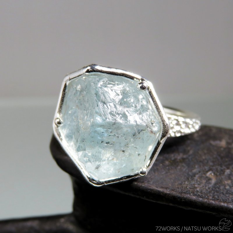 アクアマリン リング / rough cut Aquamarine Ring - 戒指 - 寶石 藍色
