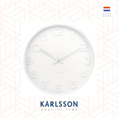 Ur Lifestyle 荷蘭Karlsson Wall clock 51cm 數字先生全白色掛鐘 簡約北歐