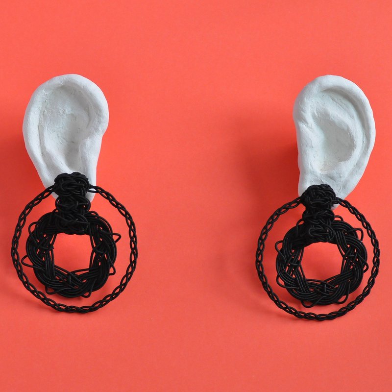 Elegy4 - Earrings & Clip-ons - Other Materials Black