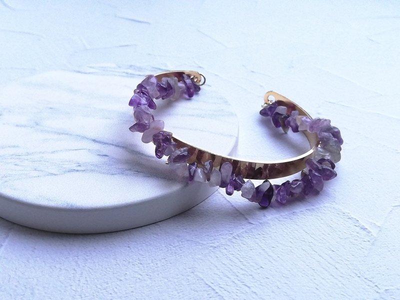 Amethyst Bangle - สร้อยข้อมือ - หิน สีม่วง