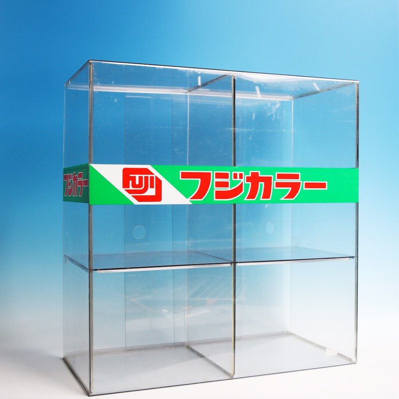 Sanhui company Showa period Japan FUJI Fuji Acrylic sliding door antique display box storage cabinet - Storage - Acrylic Transparent