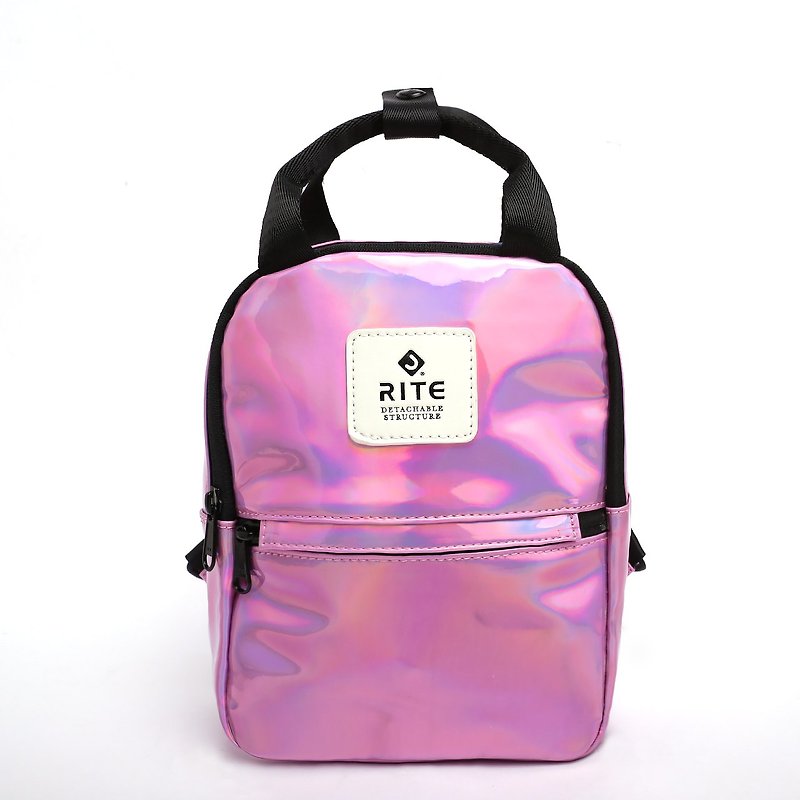 [RITE] Le Tour Series - Dual-use Mini Backpack - Laser Powder - กระเป๋าเป้สะพายหลัง - วัสดุกันนำ้ สึชมพู