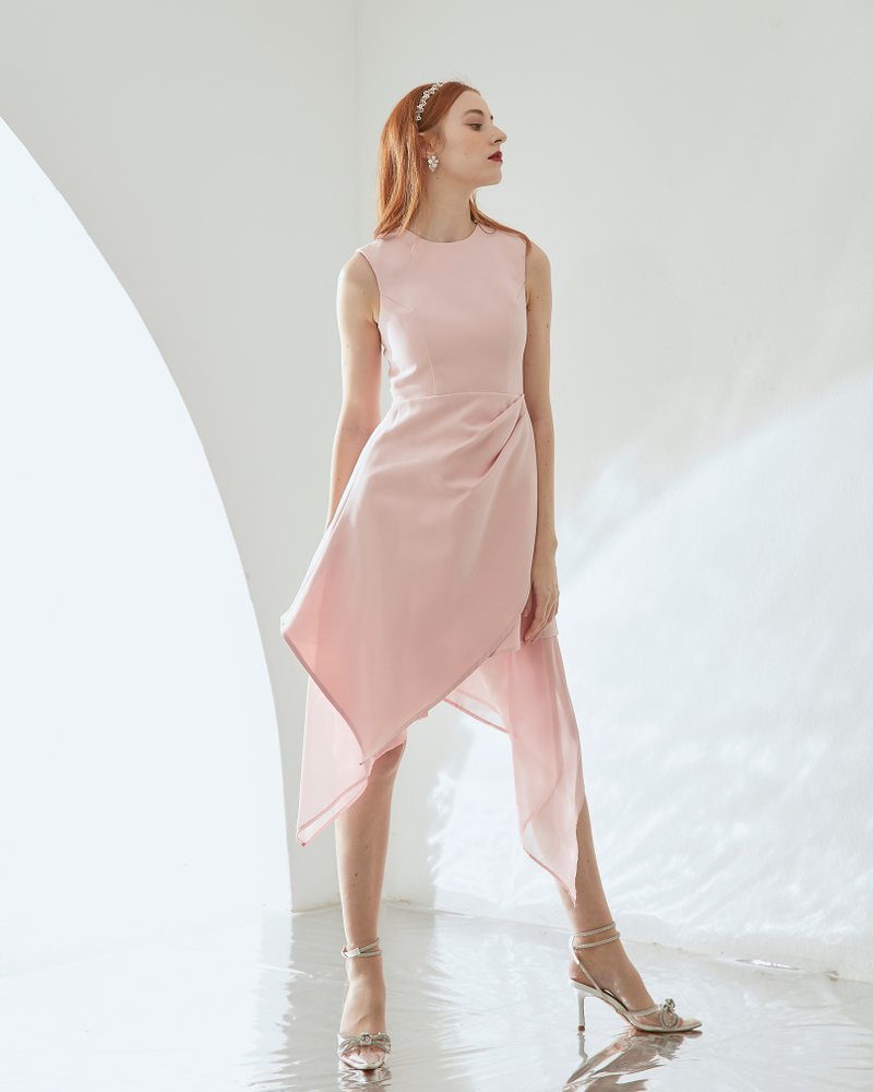 A-Line Wrap Dress (Cocktail dress, Party dress, Evening dress, Pre-wedding dress - 洋裝/連身裙 - 其他材質 