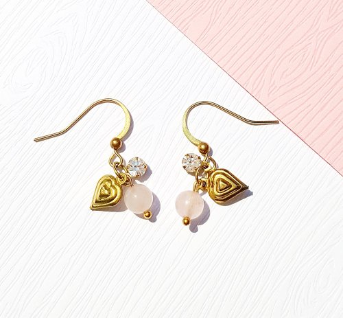 Summer Xinghai Party - Fireworks Powder Crystal Bronze Earrings Minimalist Geometric Tanabata Music Festival Customized