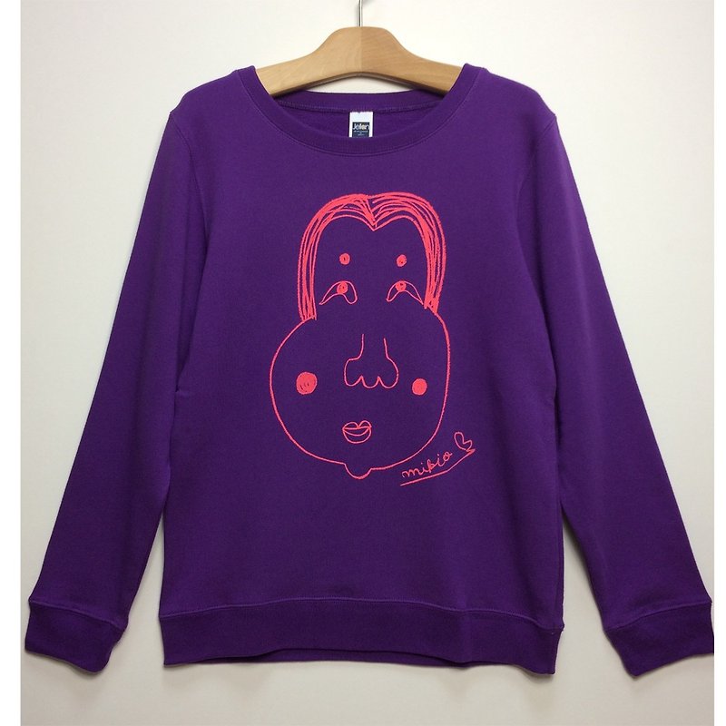 Okame Adult Sweatshirt Purple - เสื้อฮู้ด - ผ้าฝ้าย/ผ้าลินิน สีม่วง