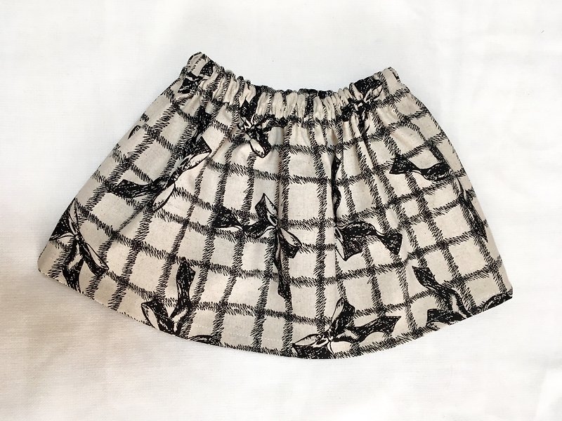Ribbon pattern gathered skirt baby black - Other - Cotton & Hemp Black