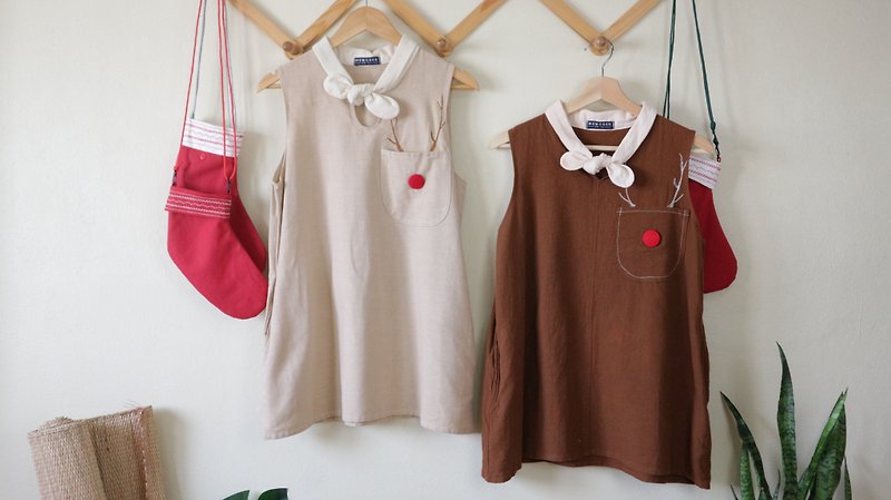 Reindeer mini dress- christmas collection - Made order - Women's T-Shirts - Cotton & Hemp 
