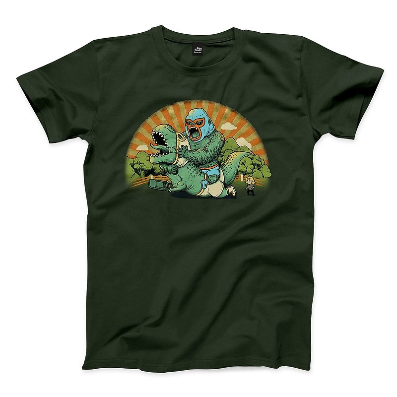暴力を征服する-フォレストグリーン-ユニセックスTシャツ - Tシャツ メンズ - コットン・麻 グリーン