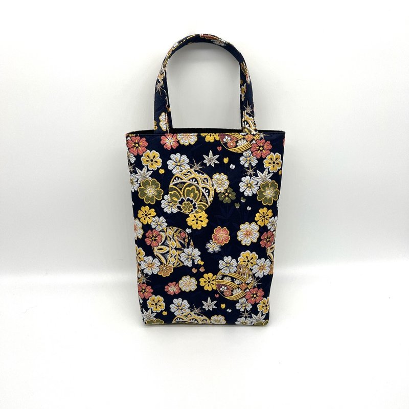 Japanese pattern handbag made from Nishijin-ori and brocade fabric - Handbags & Totes - Polyester Multicolor