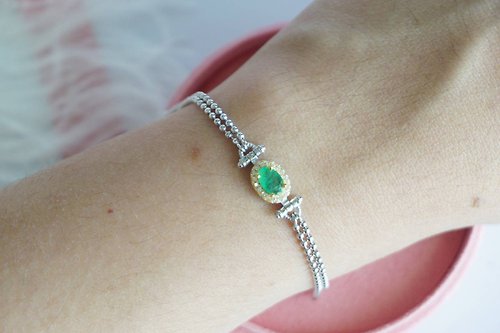 roseandmarry Natural Emerald Bracelet Silver 925.