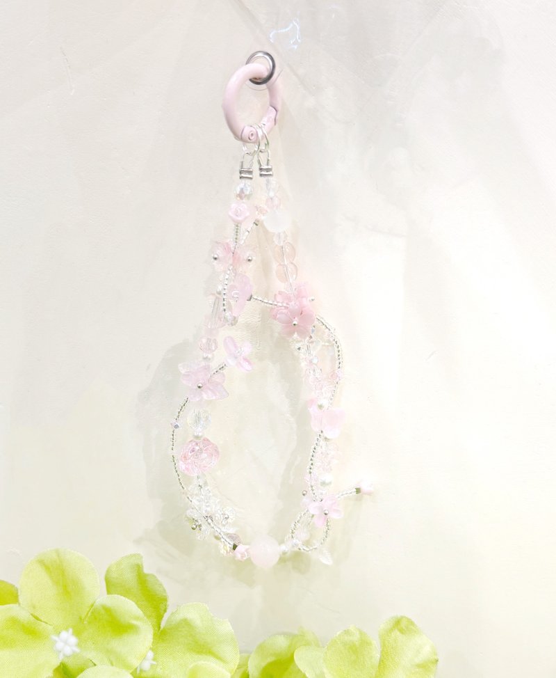 【全手工原創製作】花花手機串鏈 防丟配飾 可訂製顏色長度 - 手機掛繩/背帶 - 塑膠 紫色