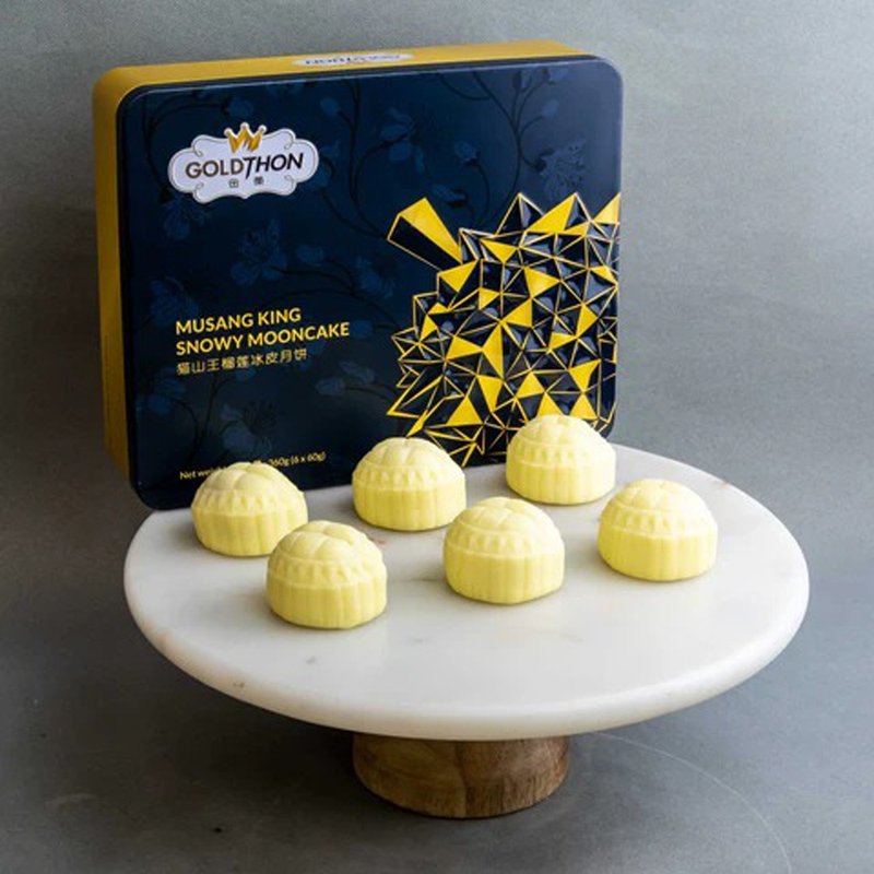 GOLDTHON 馬來西亞貓山王榴槤冰皮月餅 (360g, 60gx6個)(急凍) - 蛋糕/甜點 - 其他材質 金色