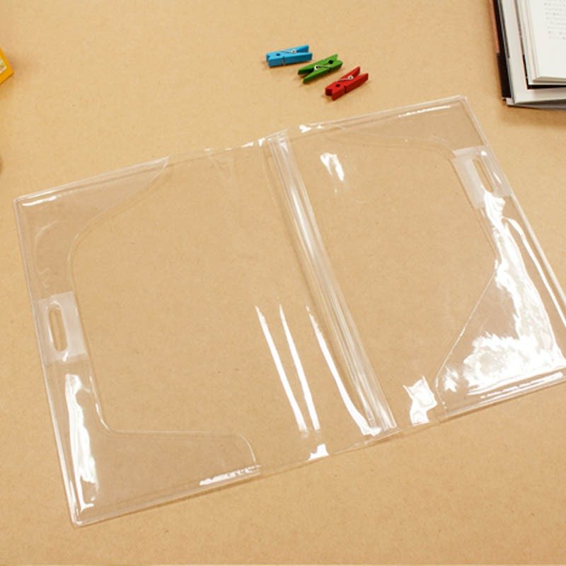 Chuyu A5/25K透明ブックカバー/バックポケットダブルペンブックカバー/ハンドブック専用(バックポケット付き) - ブックカバー - プラスチック 透明