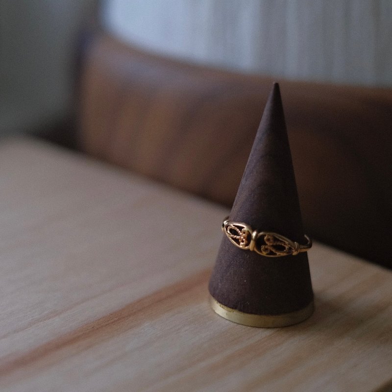 Emerald Gift。拈翠-法國製18K包金戒指-絕版 - 戒指 - 玉石 金色