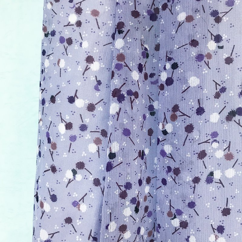 Skirt / Lavender Floral Knee Skirt - กระโปรง - เส้นใยสังเคราะห์ สีม่วง
