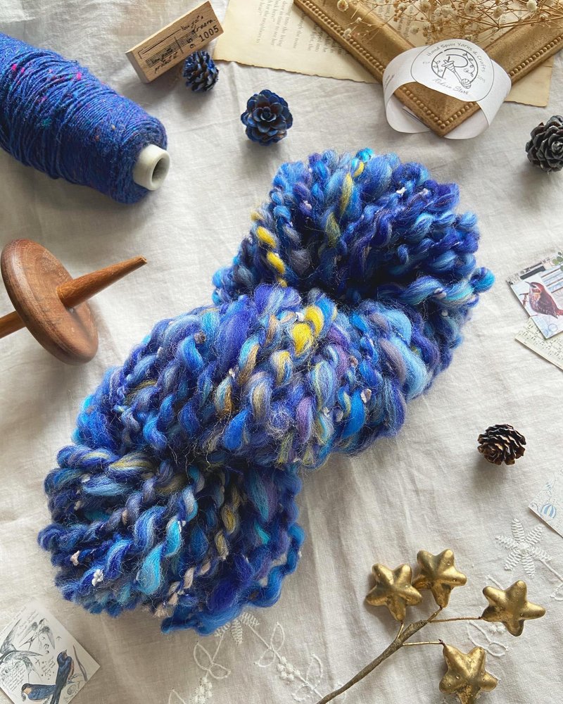 [Winter Limited Edition] Starry Night Series Hand Twist - Knitting, Embroidery, Felted Wool & Sewing - Wool Blue