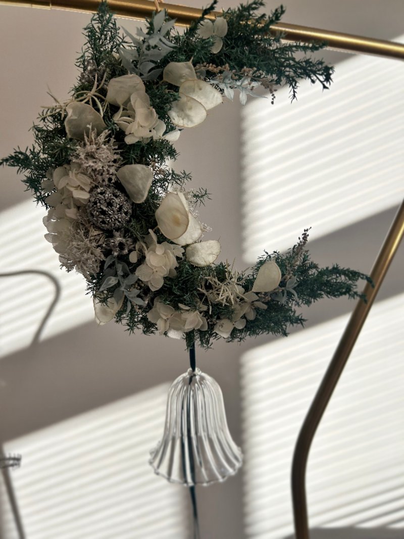 客訂 月亮花圈 白色系 - 乾燥花/永生花 - 植物．花 