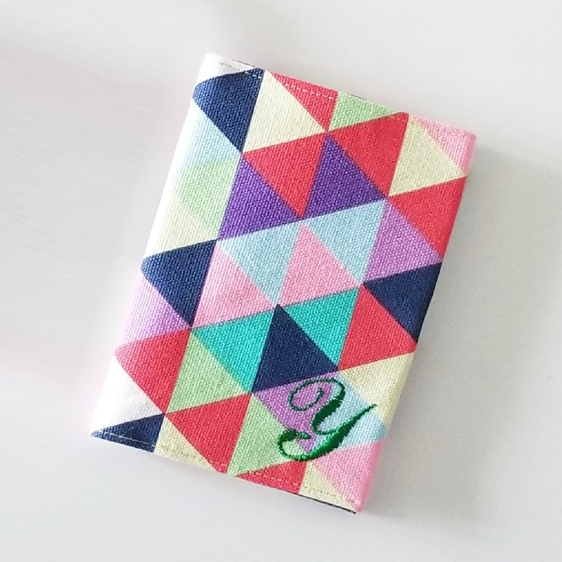Passport Cover (Colorful Triangles)【Customizable】 - ที่เก็บพาสปอร์ต - ผ้าฝ้าย/ผ้าลินิน หลากหลายสี
