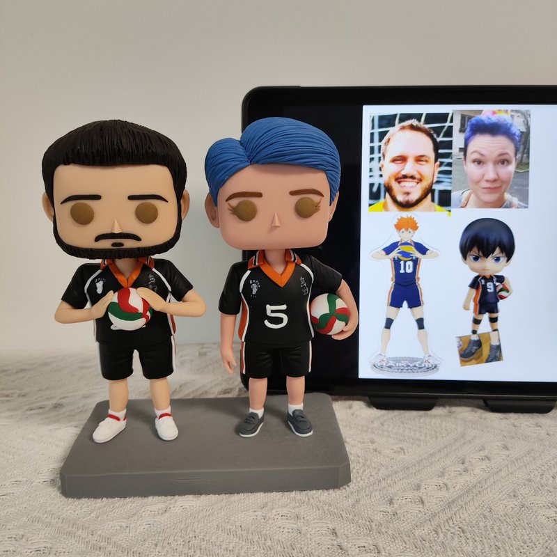 客製化3D人像公仔 訂製手工Funko Pop情侶父母夫妻結婚週年禮物 - 公仔/玩偶 - 黏土 多色