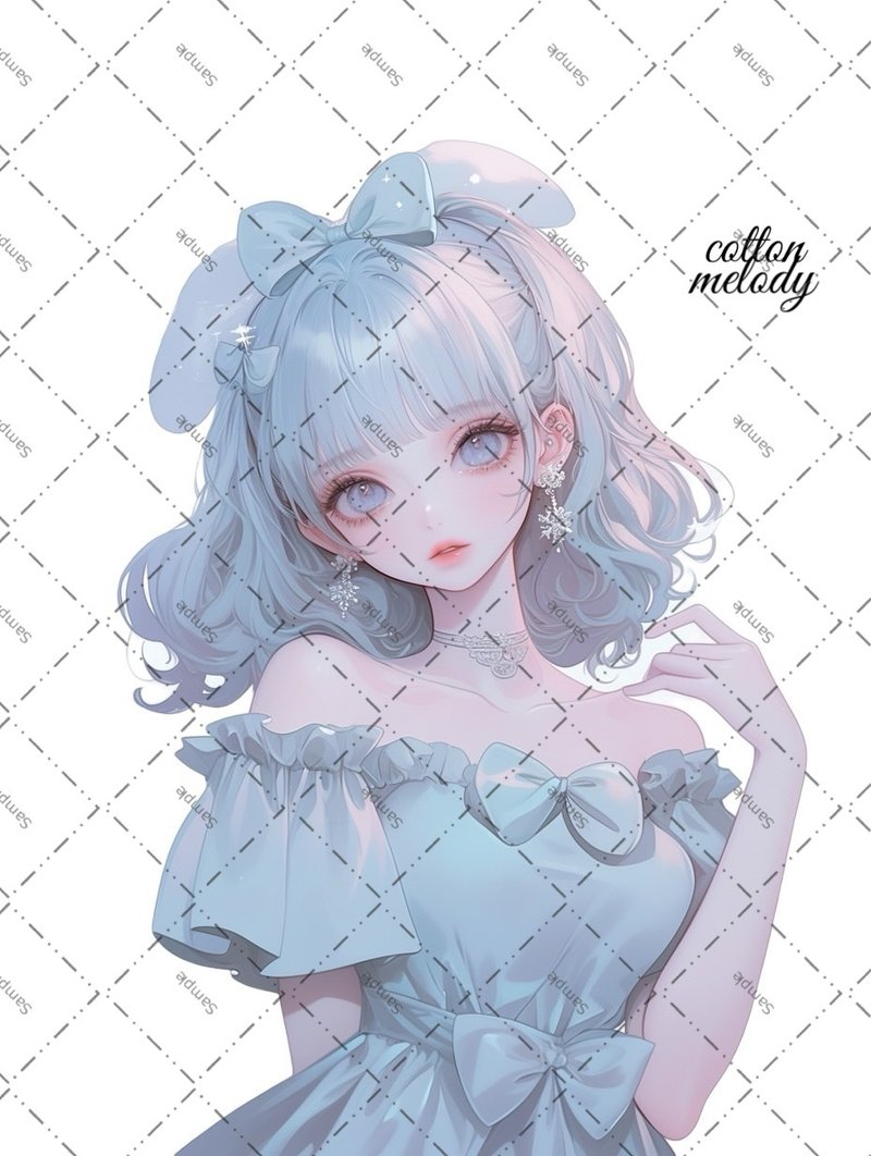 original sticker no.1926 人物ステッカー オリジナルステッカー オリジナル人物ステッカー 装飾ステッカー cotton melody - 貼紙 - 紙 