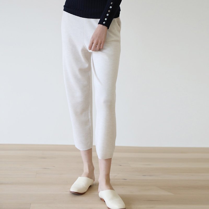 KOOW small white pants thickening Yangzi merino worsted wool very simple nine pants - Women's Pants - Wool 