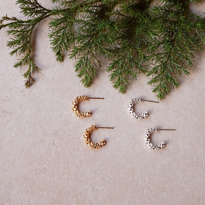 W 雙圈螺旋耳環 - 耳環/耳夾/耳骨夾 - 銀 多色