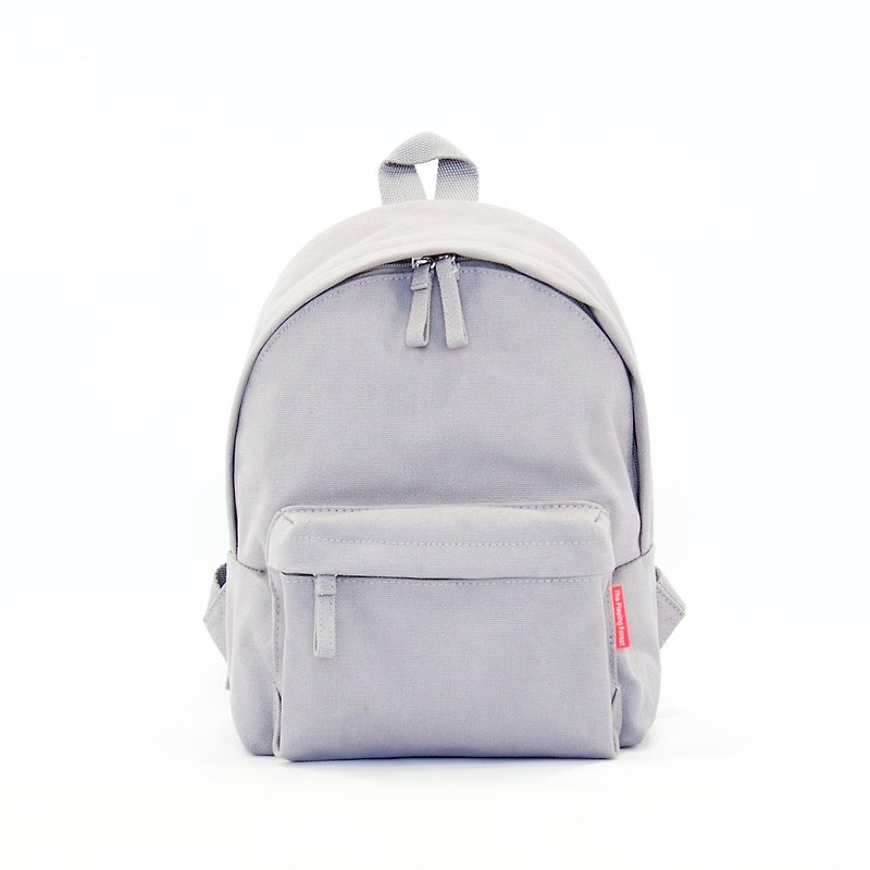 Waterproof Heavy Canvas Backpack ( Mini, A4 ) / Grey / for both adults and kids - กระเป๋าเป้สะพายหลัง - ผ้าฝ้าย/ผ้าลินิน สีเทา