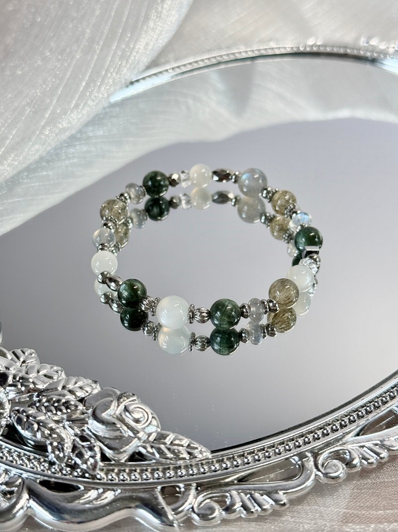 Elegant Dragon Descendants Crystal Bracelet - Medical Steel/Green Dragon Crystal/Green Jade Crystal/Labradorite/White Moonlight - Bracelets - Crystal Green