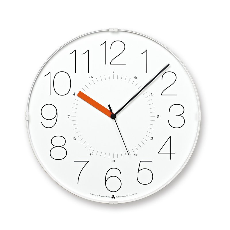 Lemnos CARA Clock - White Orange - นาฬิกา - พลาสติก สีส้ม