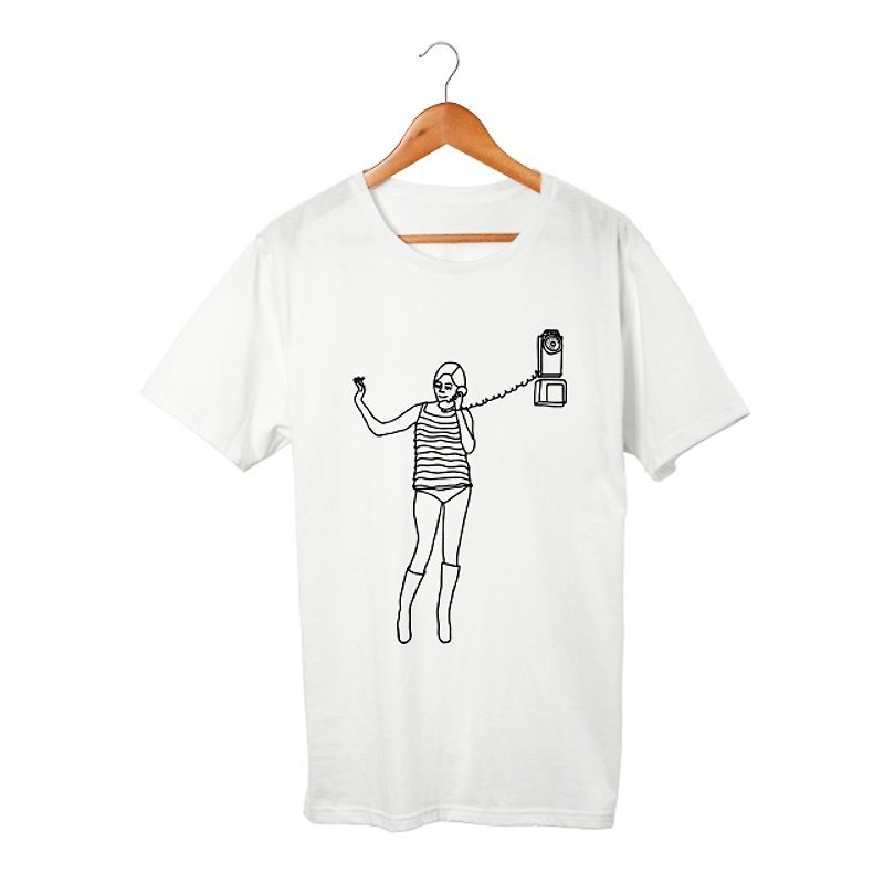 Edie # 1 T-shirt - เสื้อฮู้ด - ผ้าฝ้าย/ผ้าลินิน ขาว