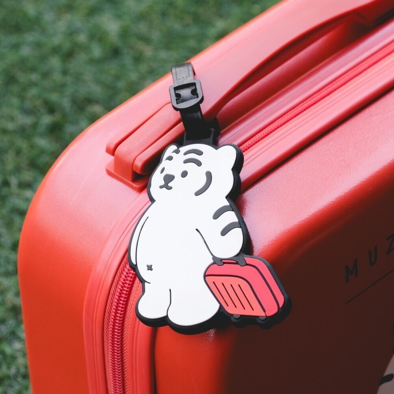 Lying Fat Tiger White Tiger Suitcase Luggage Tag/Luggage Tag/Pendant - ป้ายสัมภาระ - พลาสติก 