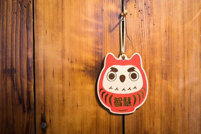 Wooden Postcard-Wisdom Owl - การ์ด/โปสการ์ด - ไม้ สีแดง