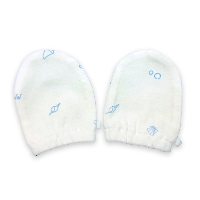 【Deux Filles Organic Cotton】Blue Shell Baby Gloves - อื่นๆ - ผ้าฝ้าย/ผ้าลินิน สีน้ำเงิน