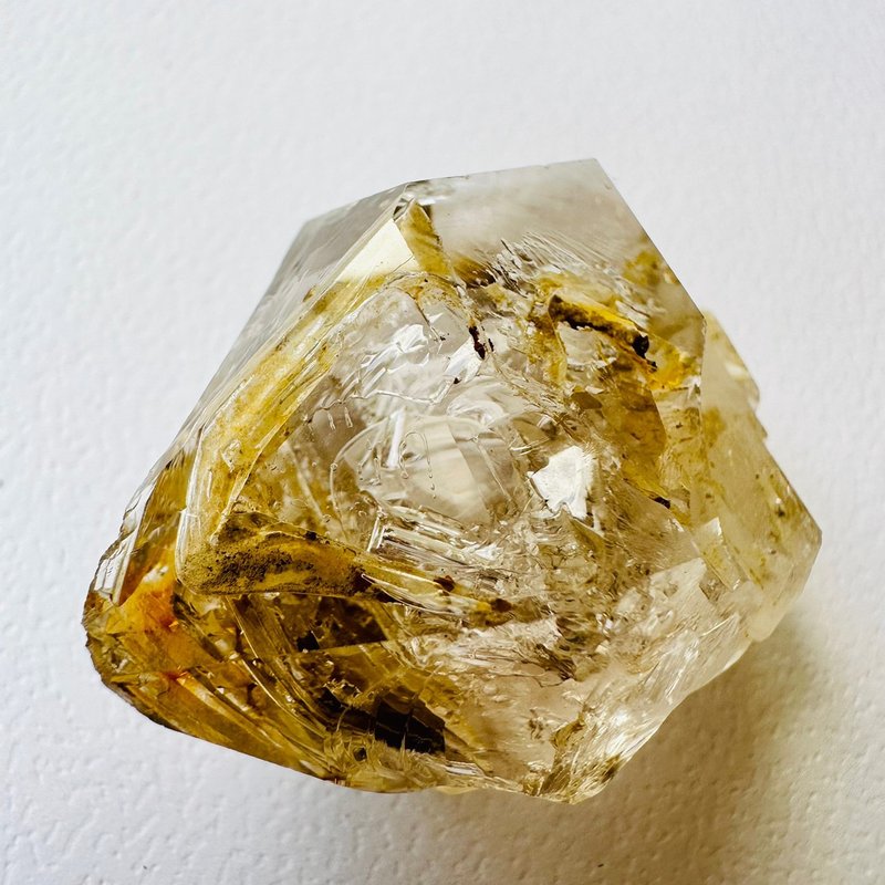 巴基斯坦黃泥骸骨水晶 紫3 彩虹 開窗 原石原礦水晶 礦標晶礦晶簇 - 擺飾/家飾品 - 其他材質 黃色