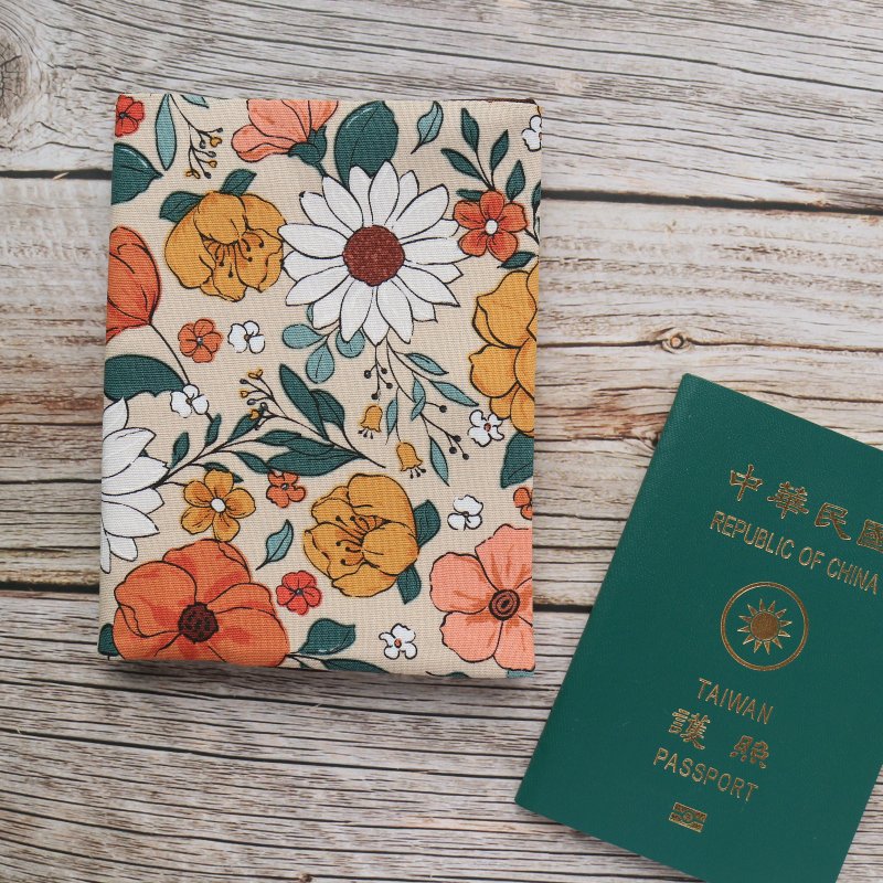 【Bloom】Passport Holder Passport Case Passport Bag - ที่เก็บพาสปอร์ต - ผ้าฝ้าย/ผ้าลินิน สีน้ำเงิน